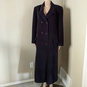 Mallia wool cashmere dark purple trench coat, women's 10